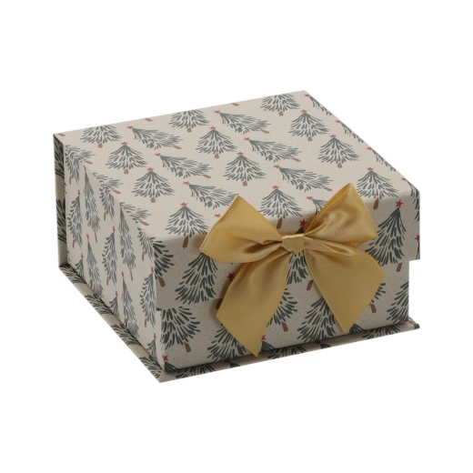 Boîte cadeau de fête avec nœud doré