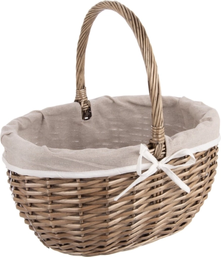 Panier pique-nique en osier avec doublure en tissu 40 × 31 × 40 cm