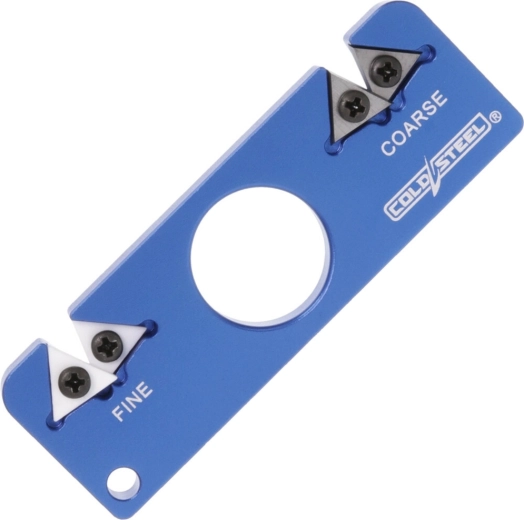 Affûteur de poche portable 2-en-1 en aluminium, bleu