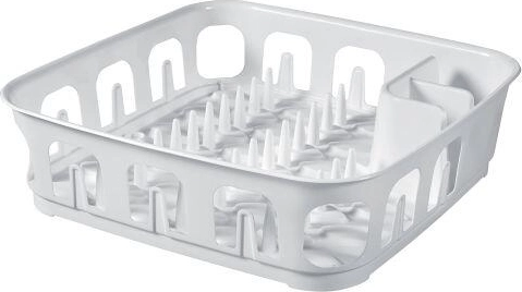 Égouttoir carré pour vaisselle 39 × 39 × 10 cm, plastique blanc