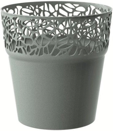 Cache-pot Naturo, graphite, diamètre 12 cm