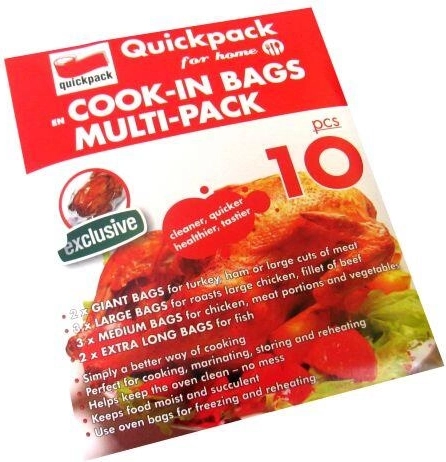 Sachets de cuisson assortiment de tailles avec clips de fermeture, 10 pcs