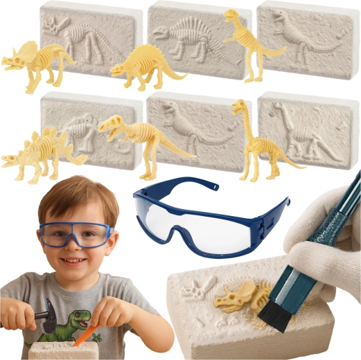 KRUZZEL fouilles de dinosaures 6-en-1 – kit de paléontologie