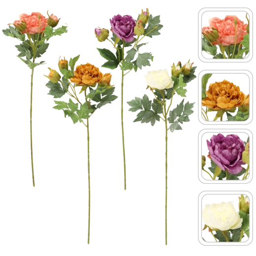 Brindille artificielle avec pivoines, couleurs assorties