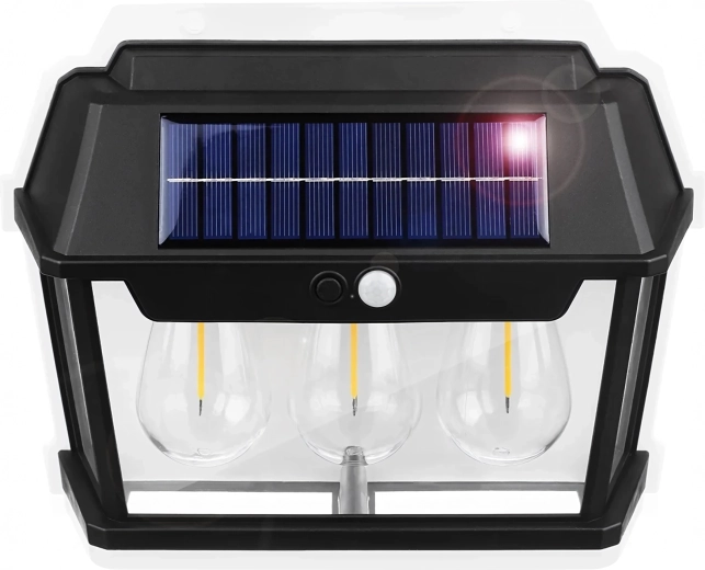 Applique murale solaire extérieure avec détecteur de mouvement – lanterne LED triple