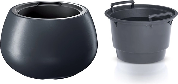 Pot de fleurs avec insert HEOS 43,6 cm anthracite