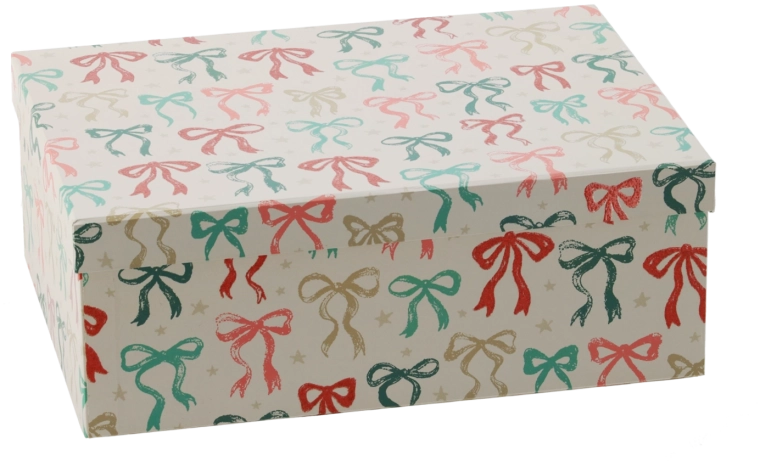 Boîte cadeau de Noël avec nœud 31 × 22,5 × 11,5 cm - 1 pièce
