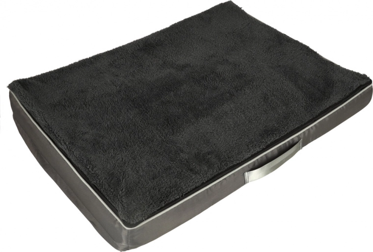 Lit orthopédique imperméable type panier pour chien et chat 90 × 70 × 10 cm, gris