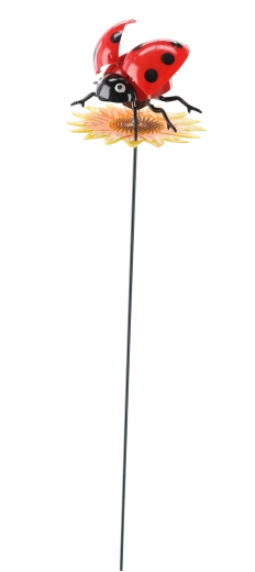 Décoration de jardin sur tige – insectes colorés sur fleur, 50 cm