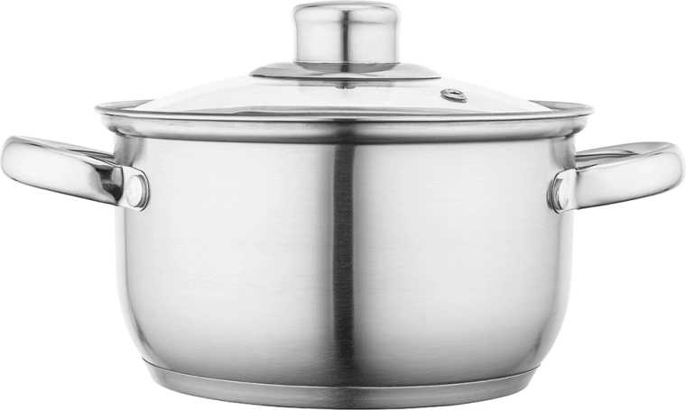 Casserole en acier inoxydable Fabio avec couvercle 16 cm, 1,9 l