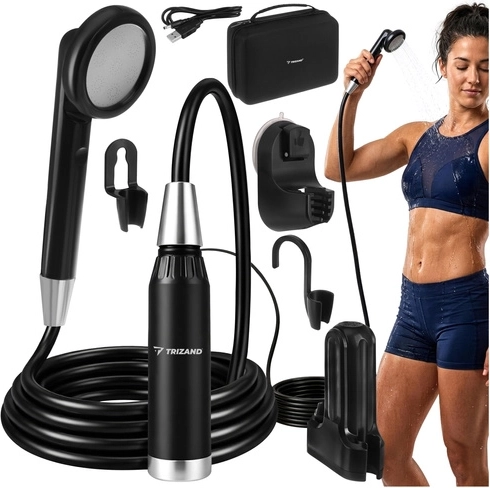 Douche de camping portable TRIZAND avec pompe et recharge USB