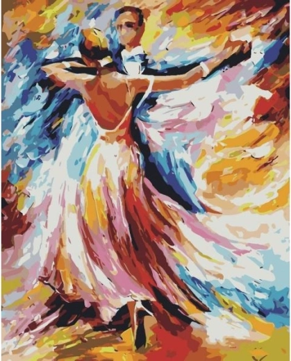 Tableau à peindre par numéros sur cadre 40 × 50 cm – couple dansant