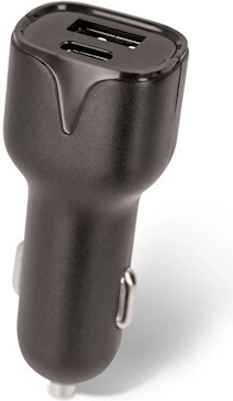 Chargeur voiture Setty USB avec USB et USB‑C 2,4 A, noir