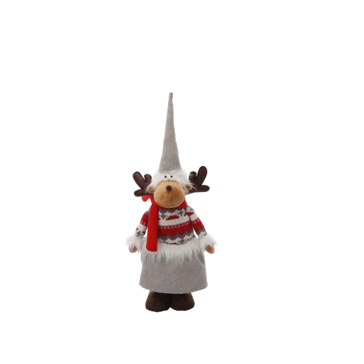 Renne de Noël avec pattes réglables 50–65 cm, gris