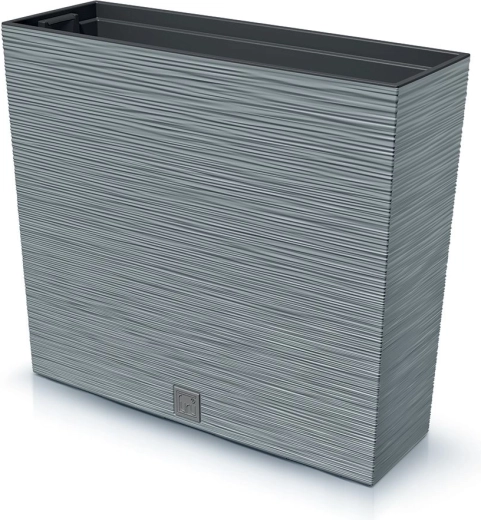 Jardinière plastique nervurée avec insert 58 cm – gris béton
