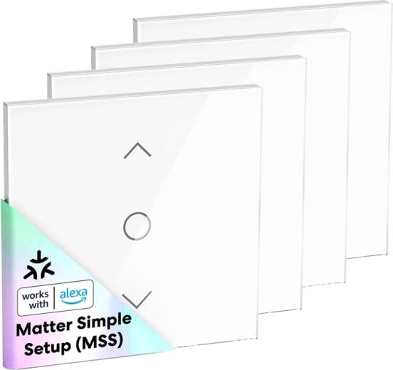 Interrupteur intelligent Wi‑Fi Meross pour stores vénitiens et volets roulants avec Matter (4 pcs)