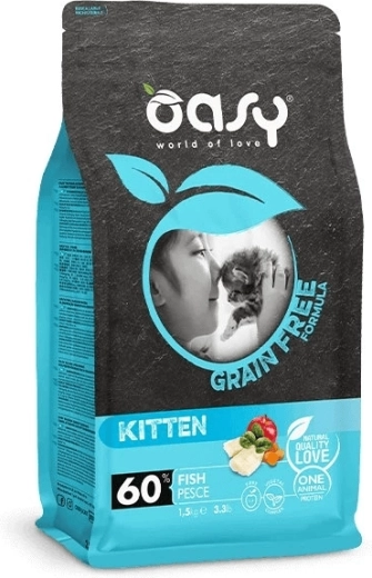 Oasy Grain Free Kitten Fish croquettes pour chatons 1,5 kg