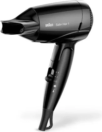 Sèche-cheveux de voyage 1200 W avec moteur DC – BRAUN Satin Hair Style&Go, noir