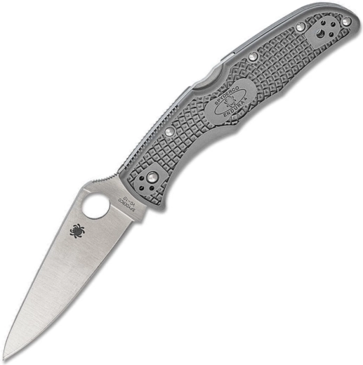 Spyderco Endura 4 Full Flat Grind couteau de poche 9,5 cm, satin, gris, FRN