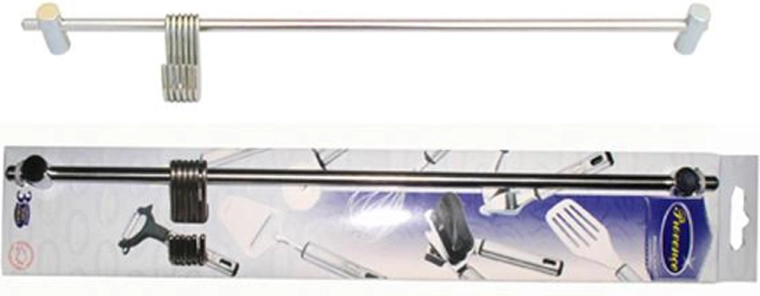 Barre suspendue en inox avec 6 crochets 40 cm