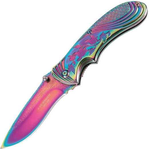 Couteau de poche pliant Herbertz Rainbow 8 cm, arc-en-ciel