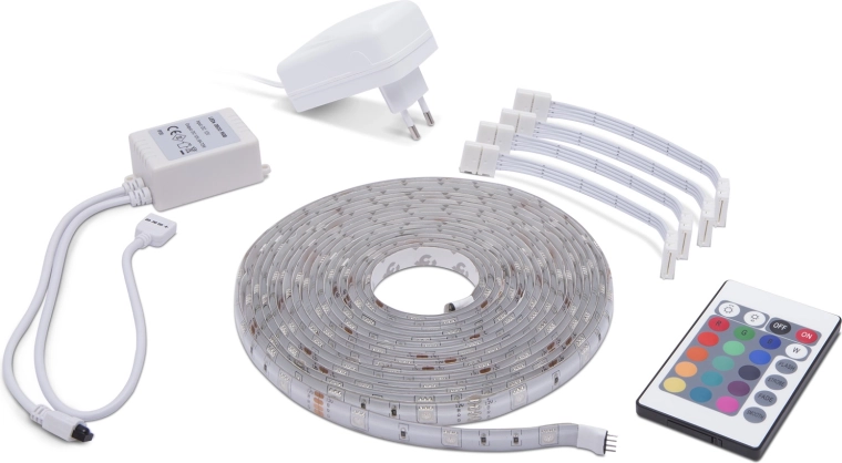 Ruban LED RGB avec télécommande, 5 m