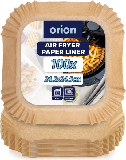 Caissettes en papier pour friteuse à air 24,5 × 24,5 cm, 100 pcs