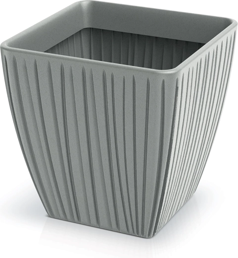 Cache-pot en plastique Fero Square 40 cm, gris béton