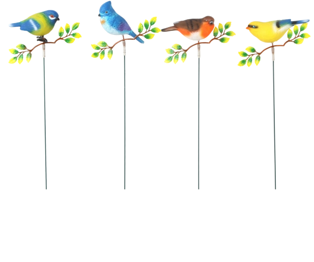 Décoration de jardin sur pique – oiseau sur une branche, 69 cm