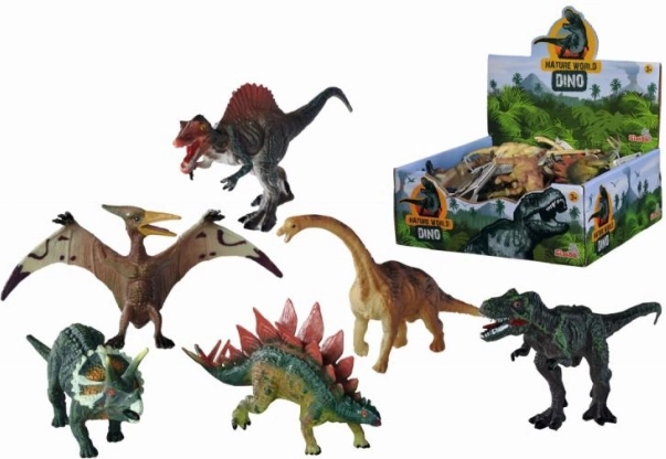 Figurine dinosaure en plastique 13–15 cm – 6 espèces