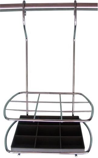 Porte-ustensiles suspendu, chrome, 17,5 × 12,5 × 30,4 cm