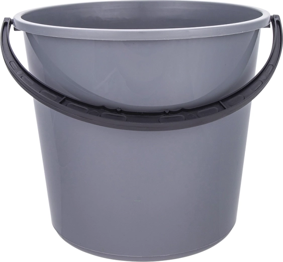 Seau en plastique gris 10 l avec anse en plastique