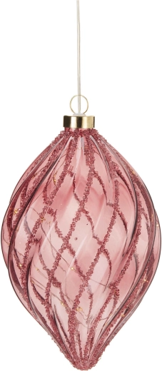 Décoration de Noël LED en forme de goutte avec minuterie, bordeaux, 21 cm