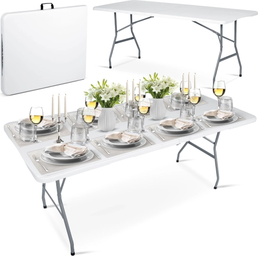 Table de jardin et de catering pliante 180 cm blanche