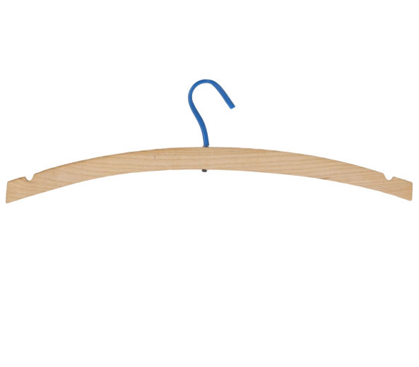 Cintre en bois blanc sans barre avec crochet pivotant