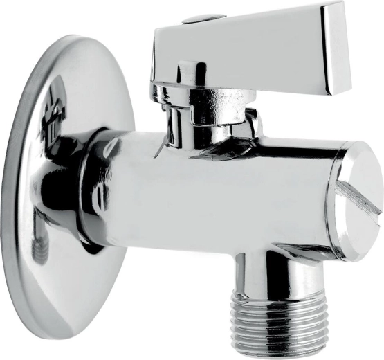 Robinet d’angle avec filtre et levier métallique 1/2" x 3/8", chrome