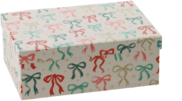 Boîte cadeau de Noël avec nœud décoratif 27 × 19,5 × 10 cm - 1 pièce