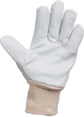 Gants de travail en cuir fleur et tissu coton PELICAN PLUS, taille 10