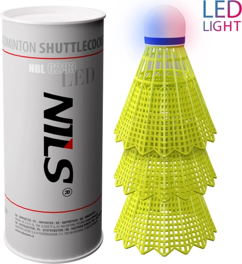 Volants de badminton LED NILS, 3 pcs