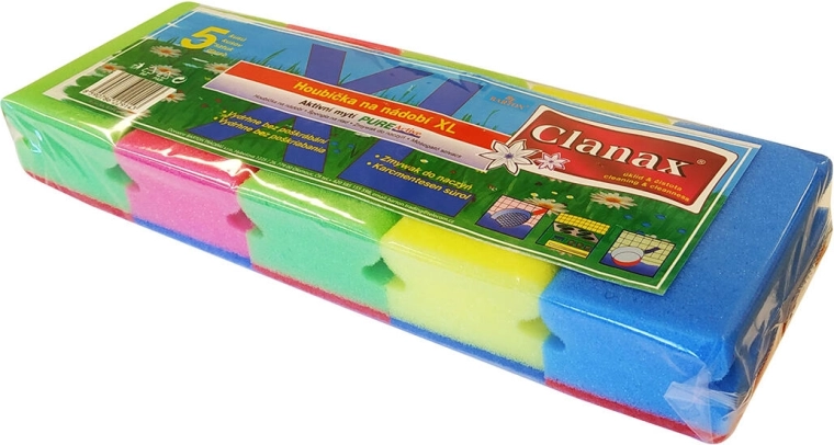 Éponge à vaisselle façonnée XXL 12 × 7 × 4,5 cm, 5 pcs