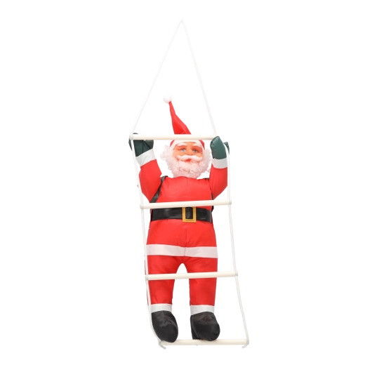 Décoration de Noël : Père Noël grimpant à l’échelle 60 cm