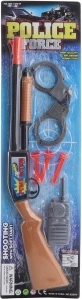 Fusil de police pour enfant avec fléchettes soft à ventouse, menottes et talkie-walkie