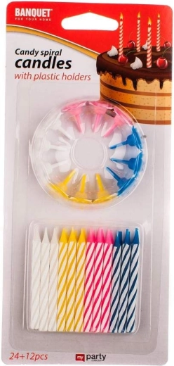 Bougies spirales 24+12 pcs