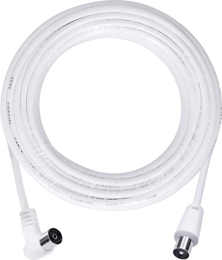 Câble coaxial d’antenne Solight 3C2V avec connecteurs combinés 10 m blanc