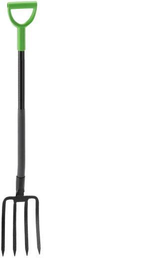 Fourche de jardin plate à 4 dents avec manche en acier 120 cm