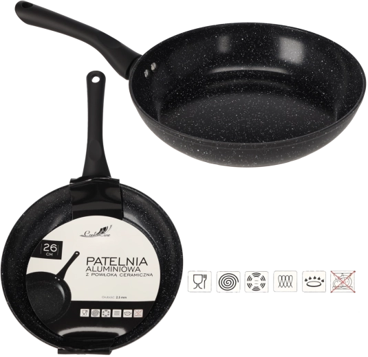 Poêle en aluminium 26 cm avec revêtement céramique pour induction