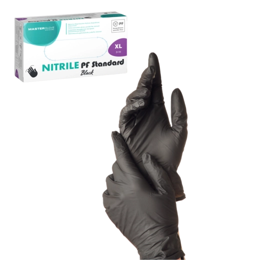 Gants jetables en nitrile noirs XL sans poudre