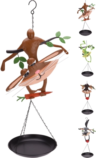 Bain et abreuvoir pour oiseaux en métal Animal 39,5 × 21 × 67 cm, motifs assortis