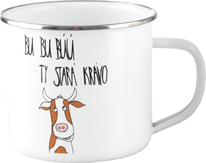 Gobelet en métal émaillé blanc « Bou, bou… » 500 ml