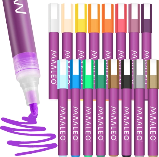 Marqueurs acryliques Maaleo – set de 16 pcs